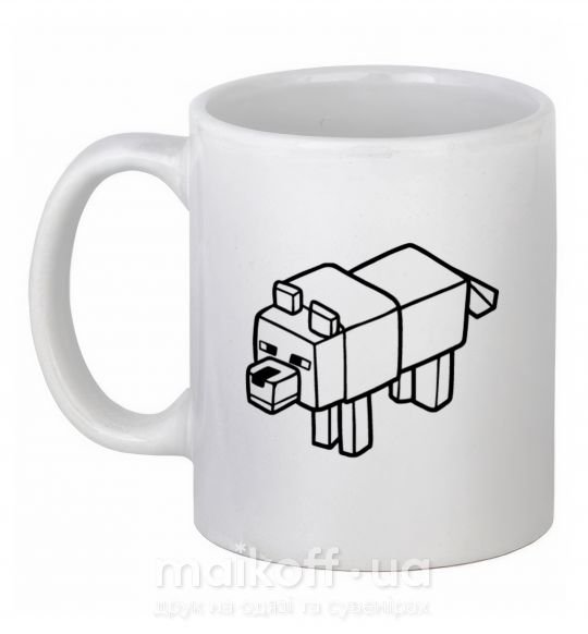 Чашка керамическая Собака Белый фото