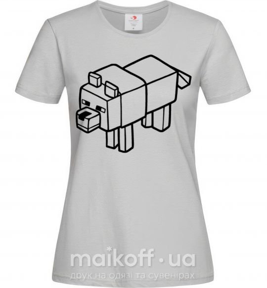 Жіноча футболка Собака Сірий фото