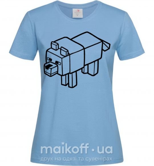 Женская футболка Собака Голубой фото