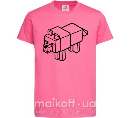 Детская футболка Собака Ярко-розовый фото