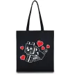 Эко-сумка Собака з сердечками Черный фото