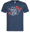 Чоловіча футболка Собака з сердечками Темно-синій фото