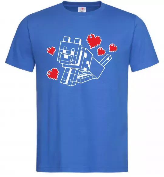 Чоловіча футболка Собака з сердечками Яскраво-синій фото