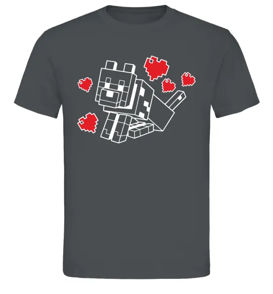 Чоловіча футболка Собака з сердечками Графіт фото