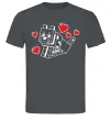 Чоловіча футболка Собака з сердечками Графіт фото