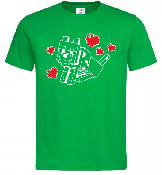 Чоловіча футболка Собака з сердечками Зелений фото