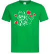Чоловіча футболка Собака з сердечками Зелений фото