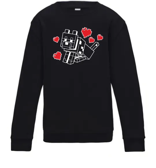 Дитячий світшот Собака з сердечками Чорний фото