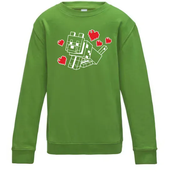 Дитячий світшот Собака з сердечками Лаймовий фото