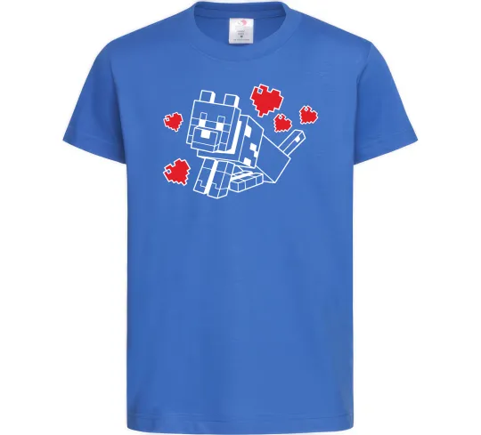 Дитяча футболка Собака з сердечками Яскраво-синій фото