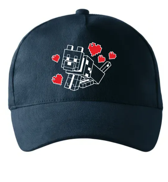 Кепка Собака з сердечками Темно-синій фото