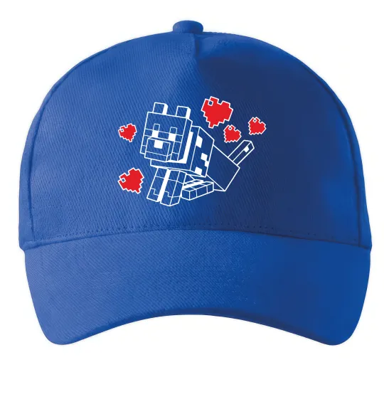 Кепка Собака з сердечками Яскраво-синій фото