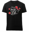 Чоловіча преміум футболка Собака з сердечками Чорний фото