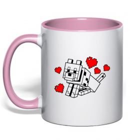 Чашка с цветной ручкой Собака з сердечками Чашка с цветной ручкой Собака з сердечками