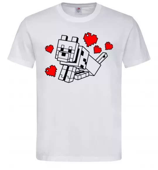 Чоловіча футболка Собака з сердечками Білий фото