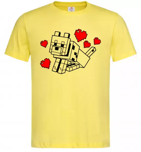 Чоловіча футболка Собака з сердечками Лимонний фото