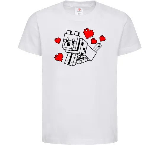 Дитяча футболка Собака з сердечками Білий фото