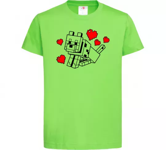 Дитяча футболка Собака з сердечками Лаймовий фото