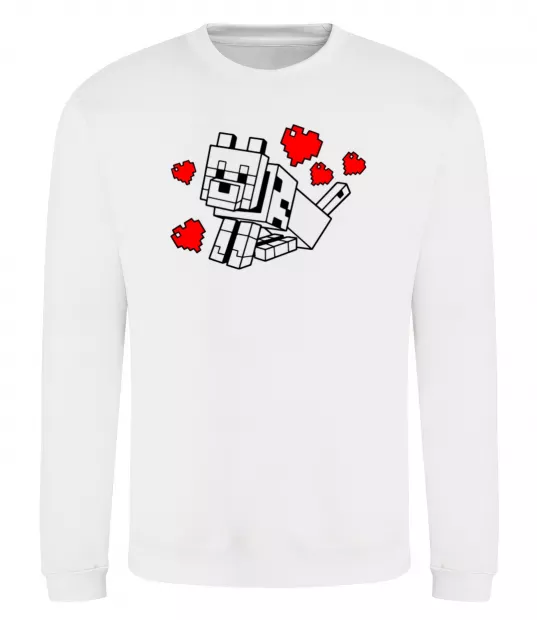 Світшот Собака з сердечками Білий фото