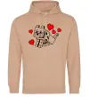 Чоловіча толстовка (худі) Собака з сердечками Пісочний фото