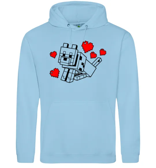 Чоловіча толстовка (худі) Собака з сердечками Блакитний фото