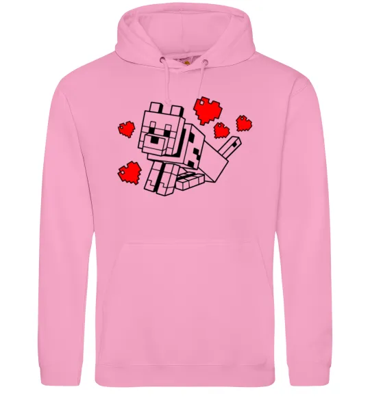 Жіноча толстовка (худі) Собака з сердечками Рожевий фото