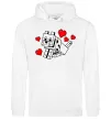 Женская толстовка (худи) Собака з сердечками Белый Женская толстовка (худи) Собака з сердечками Белый фото