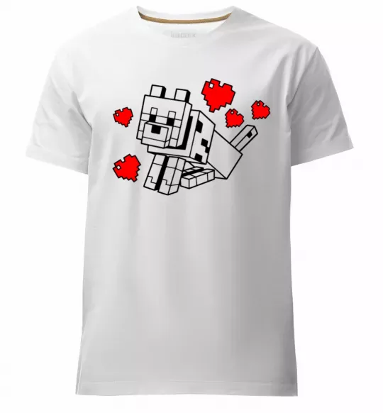 Чоловіча преміум футболка Собака з сердечками Білий фото