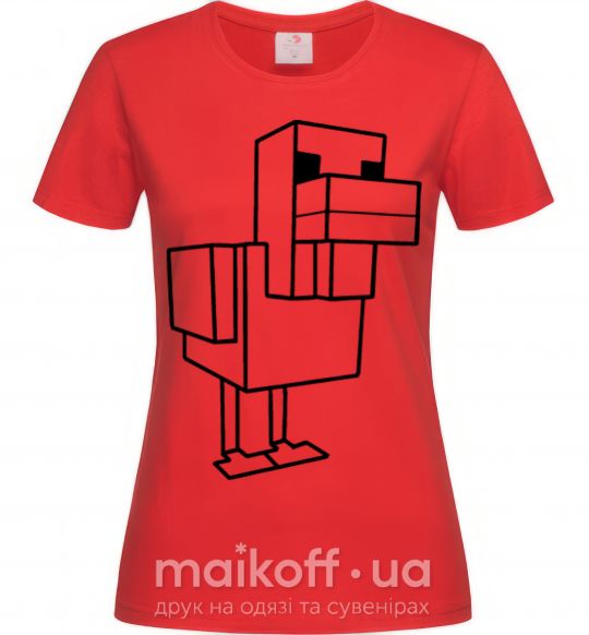 Женская футболка Уточка Майнкрафт Красный фото