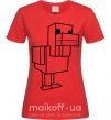 Женская футболка Уточка Майнкрафт Красный фото