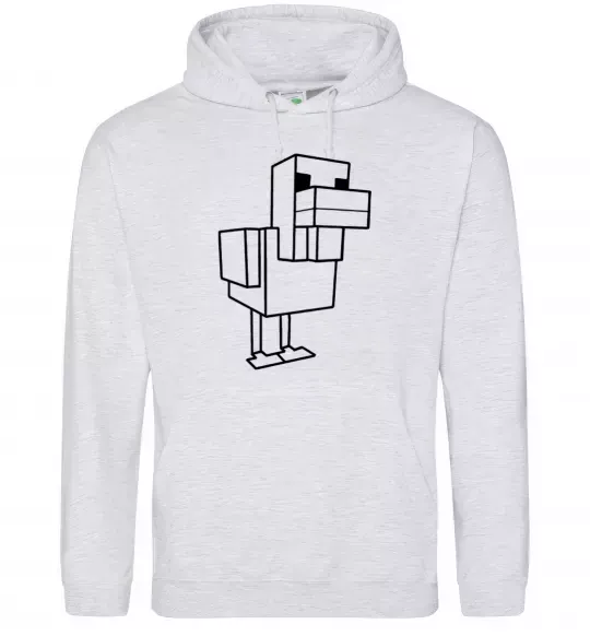 Женская толстовка (худи) Качка Майнкрафт Серый меланж фото