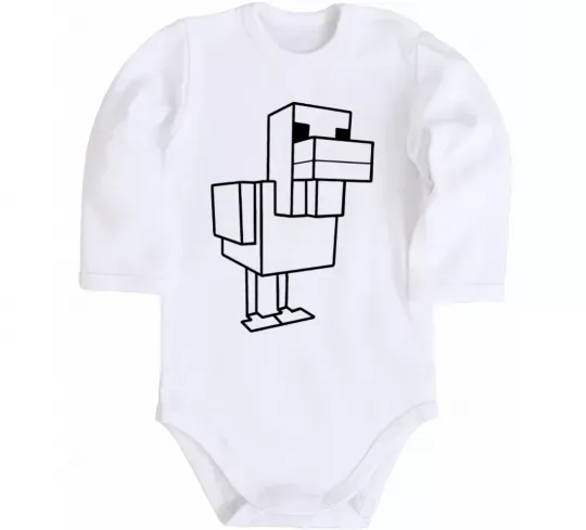 Дитячий бодік Качка Майнкрафт Білий фото