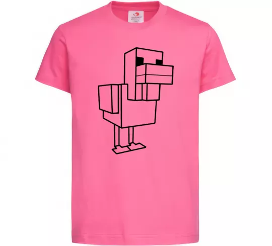 Дитяча футболка Качка Майнкрафт Яскраво-рожевий фото