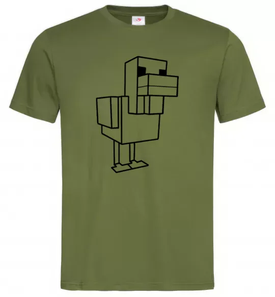 Чоловіча футболка Качка Майнкрафт Оливковий фото