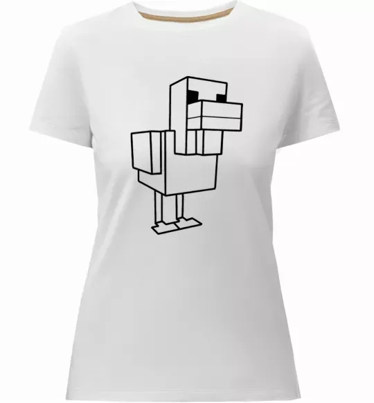Жіноча преміум футболка Качка Майнкрафт Білий фото