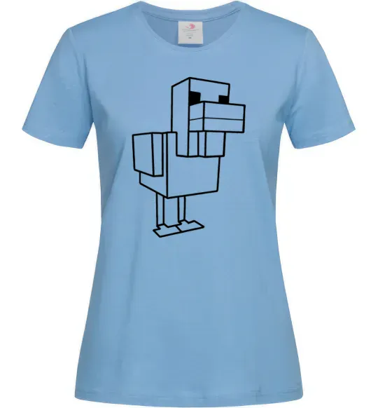 Жіноча футболка Качка Майнкрафт Блакитний фото