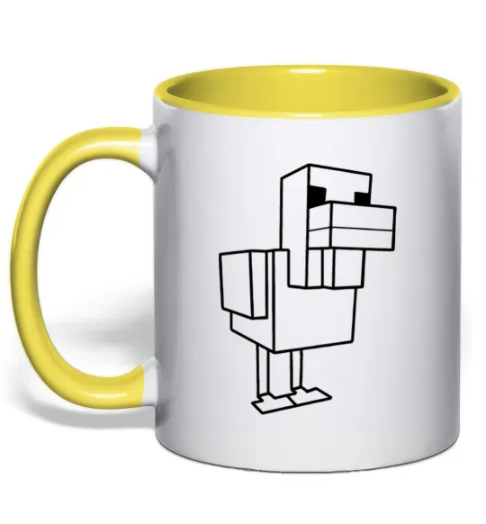 Чашка з кольоровою ручкою Качка Майнкрафт Лимонний фото