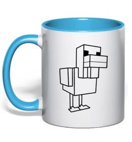 Чашка з кольоровою ручкою Качка Майнкрафт