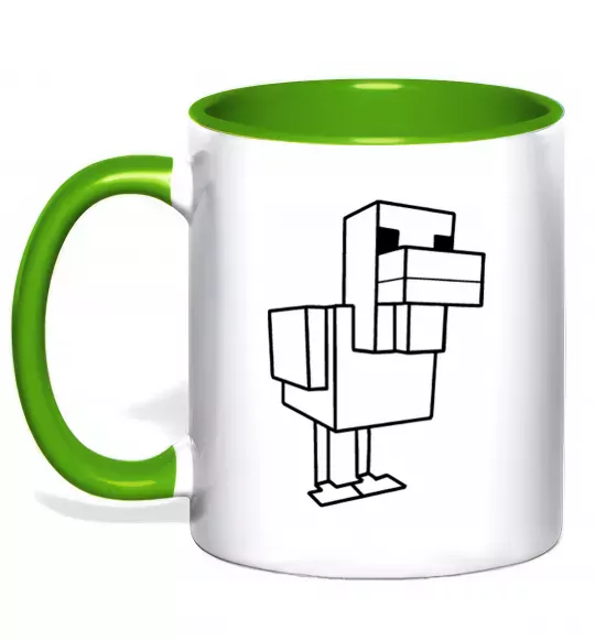 Чашка с цветной ручкой Качка Майнкрафт Зеленый фото