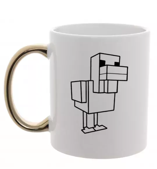 Чашка с цветной ручкой Качка Майнкрафт Золото фото