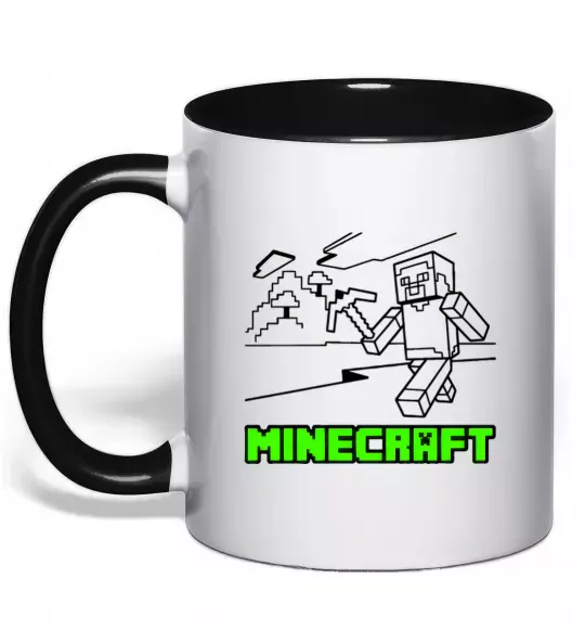 Чашка с цветной ручкой Гра Черный фото