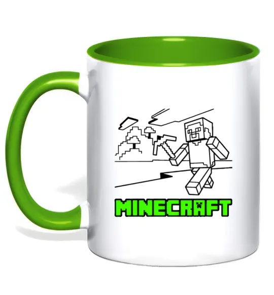 Чашка з кольоровою ручкою Гра Лаймовий фото