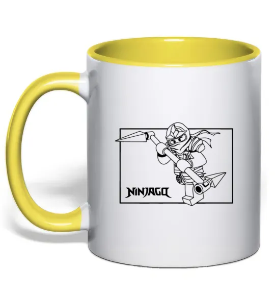 Чашка с цветной ручкой Лего ніндзяго в рамці Лимонный фото