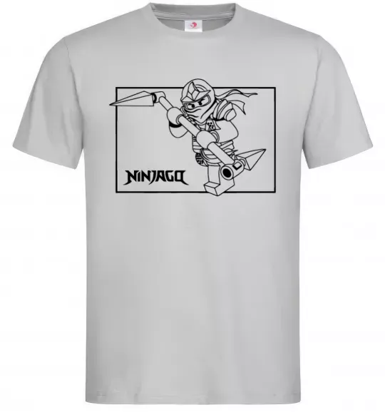 Мужская футболка Лего ніндзяго в рамці Серый фото