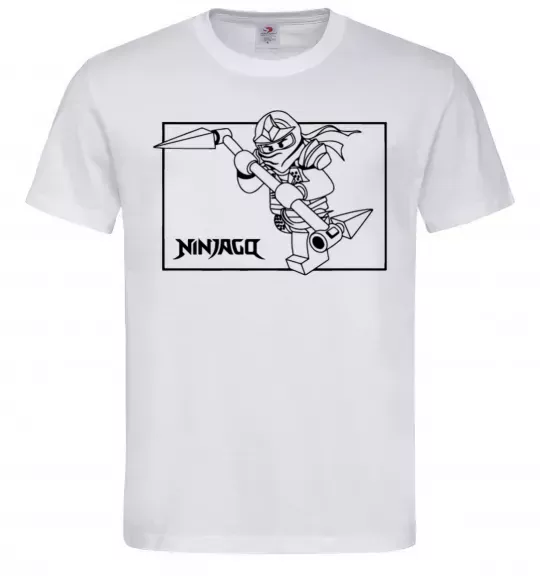 Мужская футболка Лего ніндзяго в рамці Белый фото