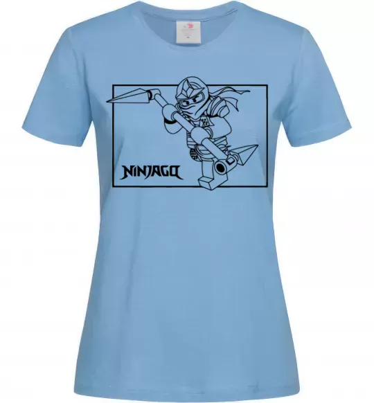 Женская футболка Лего ніндзяго в рамці Голубой фото