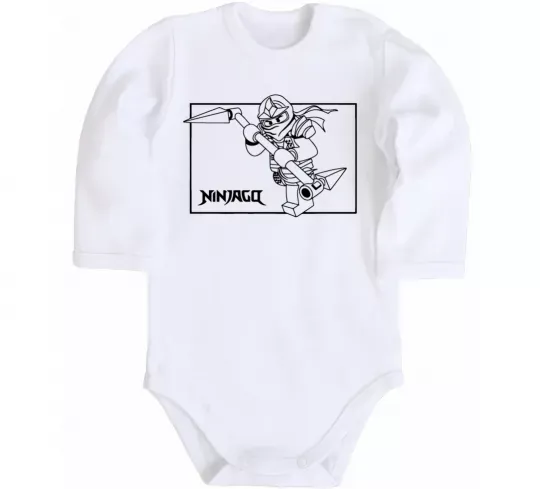 Детский боди Лего ніндзяго в рамці Белый фото