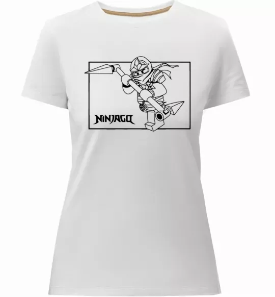 Жіноча преміум футболка Лего ніндзяго в рамці Білий фото