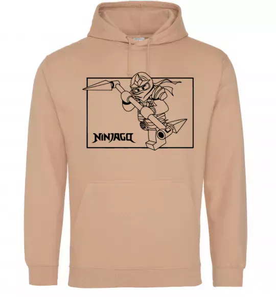 Мужская толстовка (худи) Лего ніндзяго в рамці Песочный фото