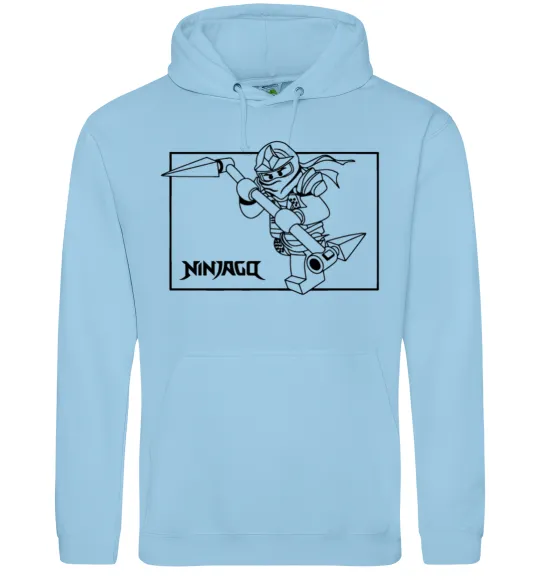 Мужская толстовка (худи) Лего ніндзяго в рамці Голубой фото